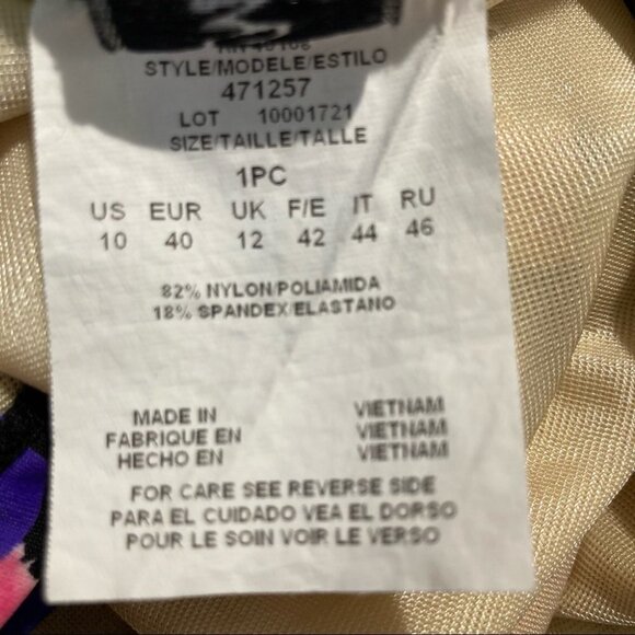 MIRACLESUIT Sz 10 Tankini Built  In Bra Colourful Design Double Strap - Picture 5 of 5